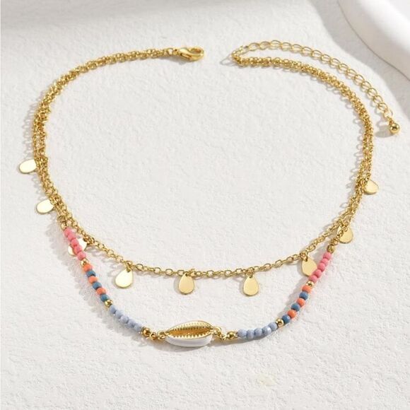 Multicolor Beaded Necklace S956 - Picture 2 of 4